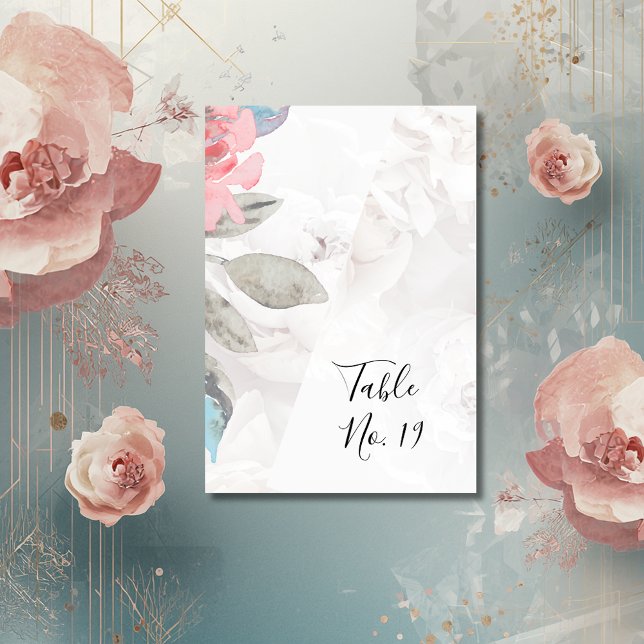 Wildblume Rose Hochzeitsfeier Tischnummer (Von Creator hochgeladen)