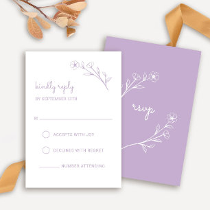 Wildblume-RSVP-Karte in Lilac RSVP Karte