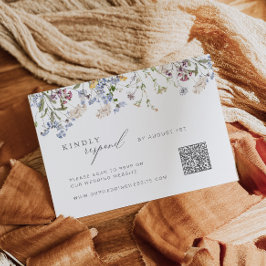 Wildblume RSVP-Karte mit QR-Code Floral Boho RSVP Karte