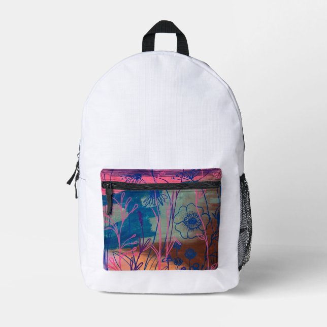 Wildblume-Rucksack Bedruckter Rucksack (Vorderseite)