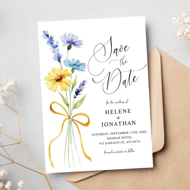 Wildblume Rustic Boho Garden Elegante Hochzeit Save The Date (Wildflower Rustic Boho Garden Elegant Wedding Save The Date)