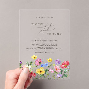 Wildblume Rustic Chic Floral Boho Country Wedding Acryleinladungen