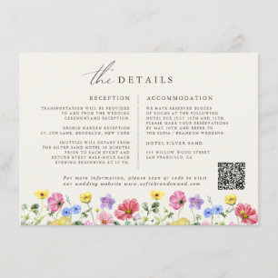 Wildblume Rustic Chic Floral Boho Country Wedding Begleitkarte