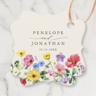 Wildblume Rustic Chic Floral Boho Country Wedding Geschenkanhänger