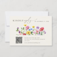 Wildblume Rustic Chic Floral Boho Hochzeit QR Code