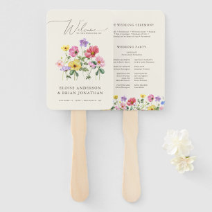Wildblume Rustic Chic Floral Boho Hochzeitsprogram Fächer