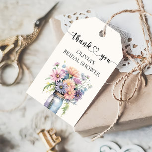 Wildblume Rustic Mason Jar Brautparty Bevorzugung Geschenkanhänger