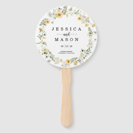 Wildblume Rustic Round Wedding Program Fan Fächer