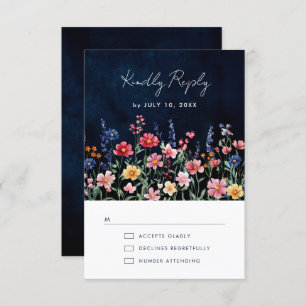 Wildblume Rustikale Hochzeit der Boho-Seestreitkrä RSVP Karte