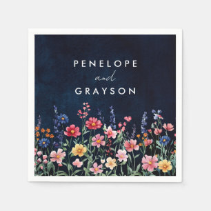 Wildblume Rustikale Hochzeit der Boho-Seestreitkrä Serviette