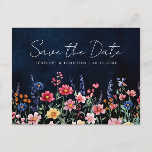 Wildblume Rustikale Landflora Save the Date Postkarte