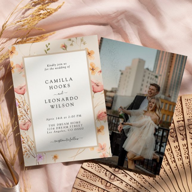 Wildblume Rustikale Wildblume Hochzeit Foto Einladung (Von Creator hochgeladen)