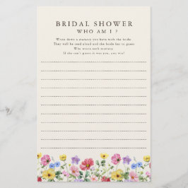 Wildblume Rustikaler Chic Floral Who I Game