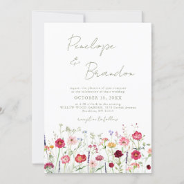Wildblume Rustikaler Garten Hochzeit Einladung