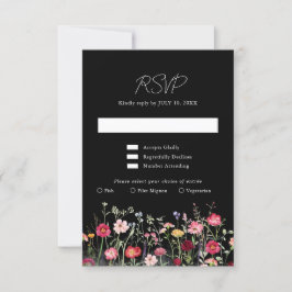 Wildblume Rustikaler Garten Hochzeit RSVP Karte