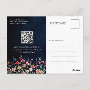 Wildblume Rustikaler Landkalender Save the Date Postkarte