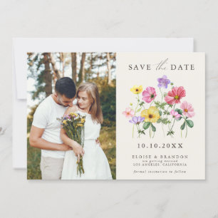 Wildblume Rustikales Chic Floral Boho Country Foto Save The Date