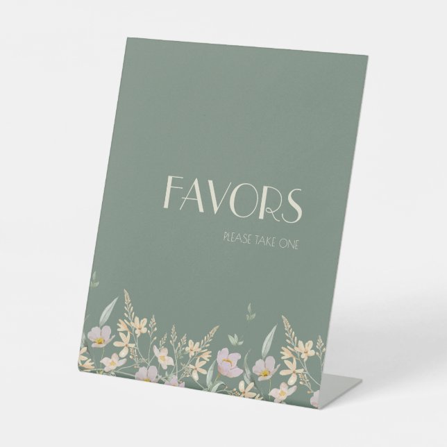 Wildblume Sage Deko Gastgeschenke Hochzeiten Sockelschild (Vorderseite)