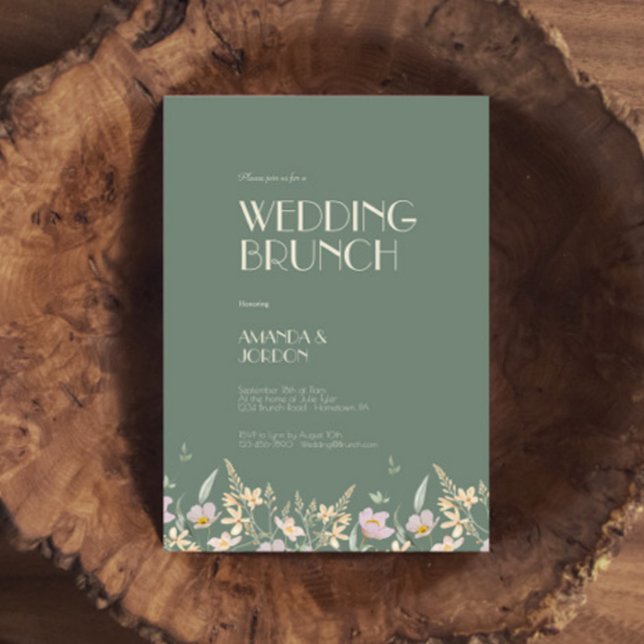 Wildblume Sage Deko Wedding Brunch Einladung (Von Creator hochgeladen)