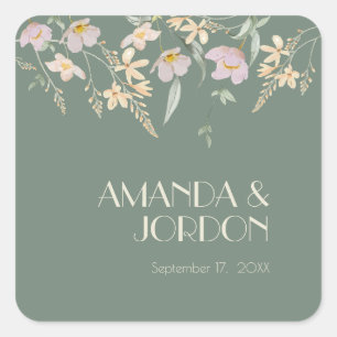 Wildblume Sage Deko Wedding Siegel Sticker