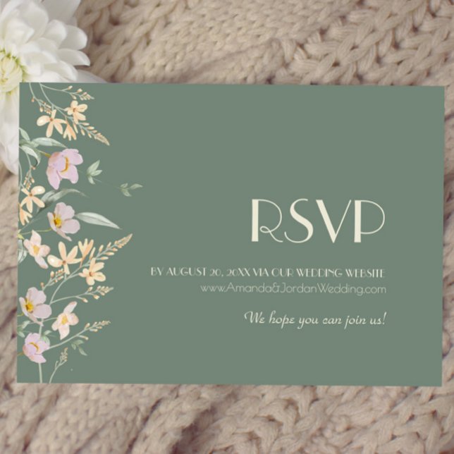 Wildblume Sage Deko Wedding Website UAWG RSVP Karte (Von Creator hochgeladen)
