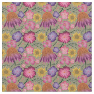 Wildblume Sage Green Floral Muster Stoff