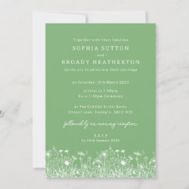 Wildblume Sage Green Wedding Einladung