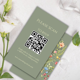 Wildblume Sage & Yellow QR Code & UAWG Wedding Begleitkarte