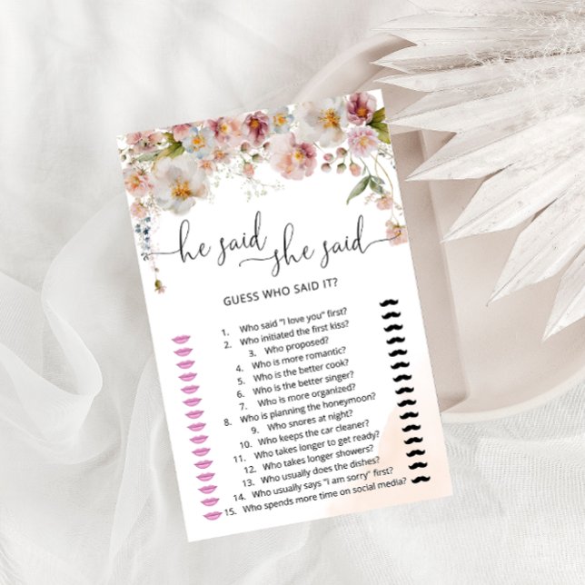 Wildblume, sagte er, sie sagte Brautparty Game (Von Creator hochgeladen)