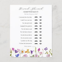 Wildblume sagte er, sie sagte Brautparty Game