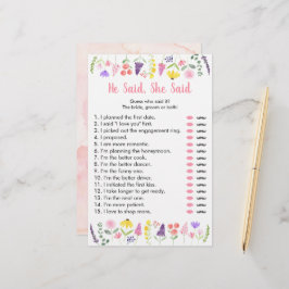 Wildblume, sagte er, sie sagte Bridal Game