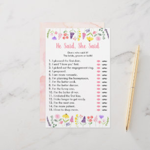 Wildblume, sagte er, sie sagte Bridal Game