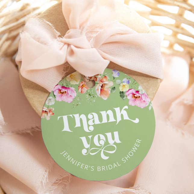 Wildblume Salbei grün Brautparty vielen Dank Geschenkanhänger (Von Creator hochgeladen)