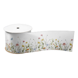 Wildblume Satin Ribbon, Sommerfeld Blume Satinband