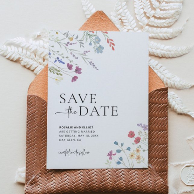 Wildblume Save the Date, Boho Save the Date Einladung (Von Creator hochgeladen)