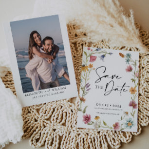 Wildblume Save the Date Einladung