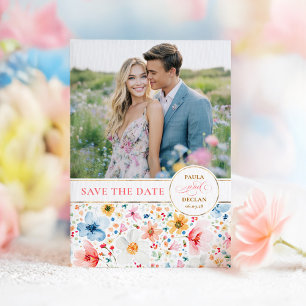 Wildblume Save the Date Fotokarte