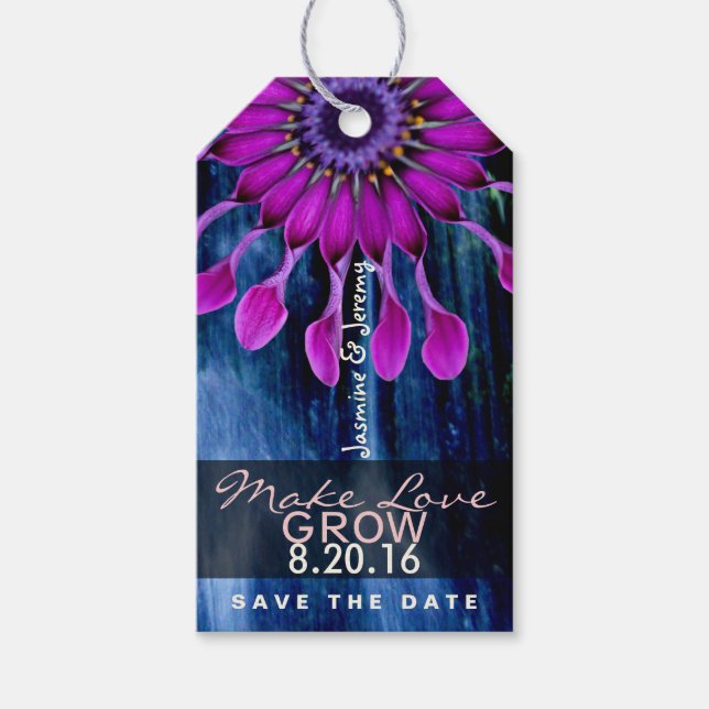 Wildblume Save the Date Tags Geschenkanhänger (Vorderseite)