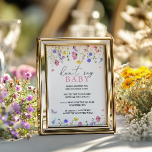Wildblume Say Baby Game Sign Game Poster
