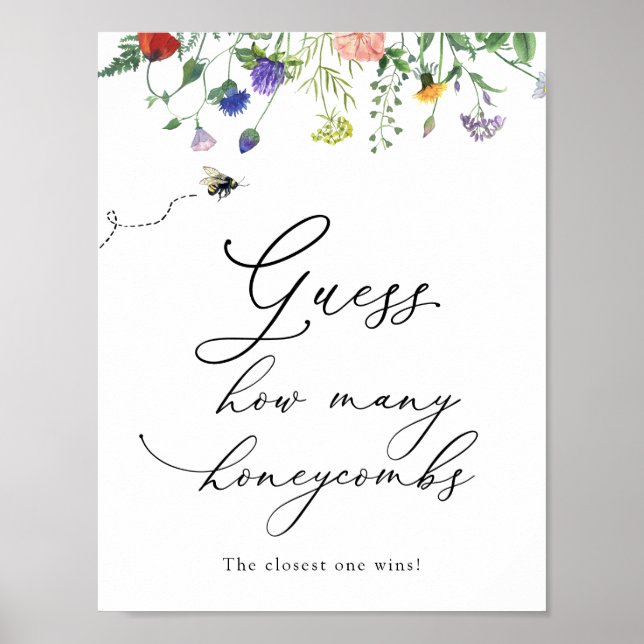 Wildblume schätzt wie viele Honeycombs Duschspiel Poster (Vorne)