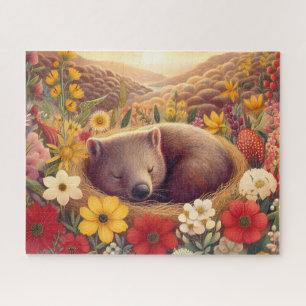 Wildblume Schlafender Wombat Puzzle