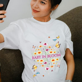 Wildblume Schmetterling Baby in blühender Mama zu  Große Größe T-Shirt