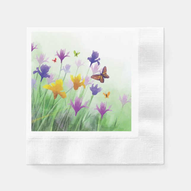 Wildblume Serviette (Vorderseite)
