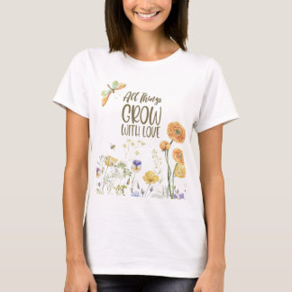 Wildblume Shirt "Liebe wächst florales T-Shirt"