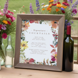 Wildblume Signature Cocktail Menü Poster