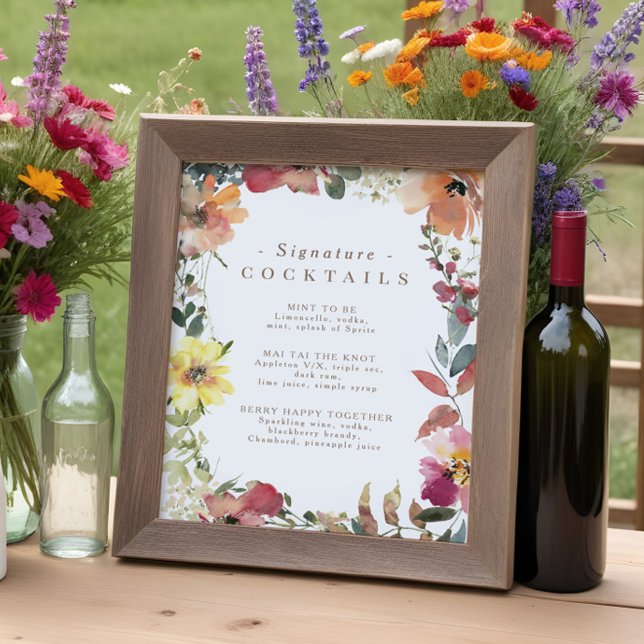 Wildblume Signature Cocktail Menü Poster (Von Creator hochgeladen)
