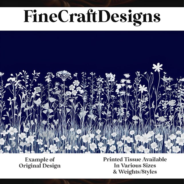 Wildblume Silhouette Midnight Blue J4 Decoupage Seidenpapier (Von Creator hochgeladen)