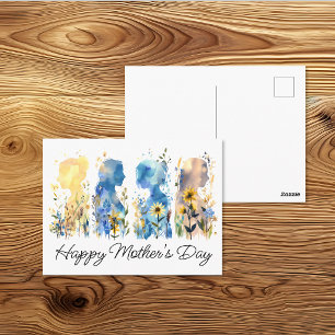 Wildblume Silhouette Muttertag Postkarte