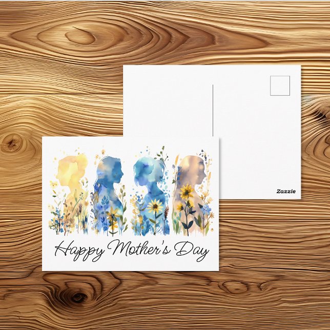 Wildblume Silhouette Muttertag Postkarte (Von Creator hochgeladen)