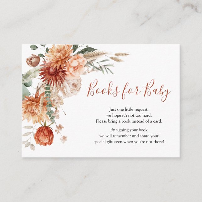 Wildblume sinkt in Liebe Baby Showbüchern für Baby Begleitkarte (Vorderseite)